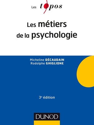 cover image of Les métiers de la psychologie--3e éd.